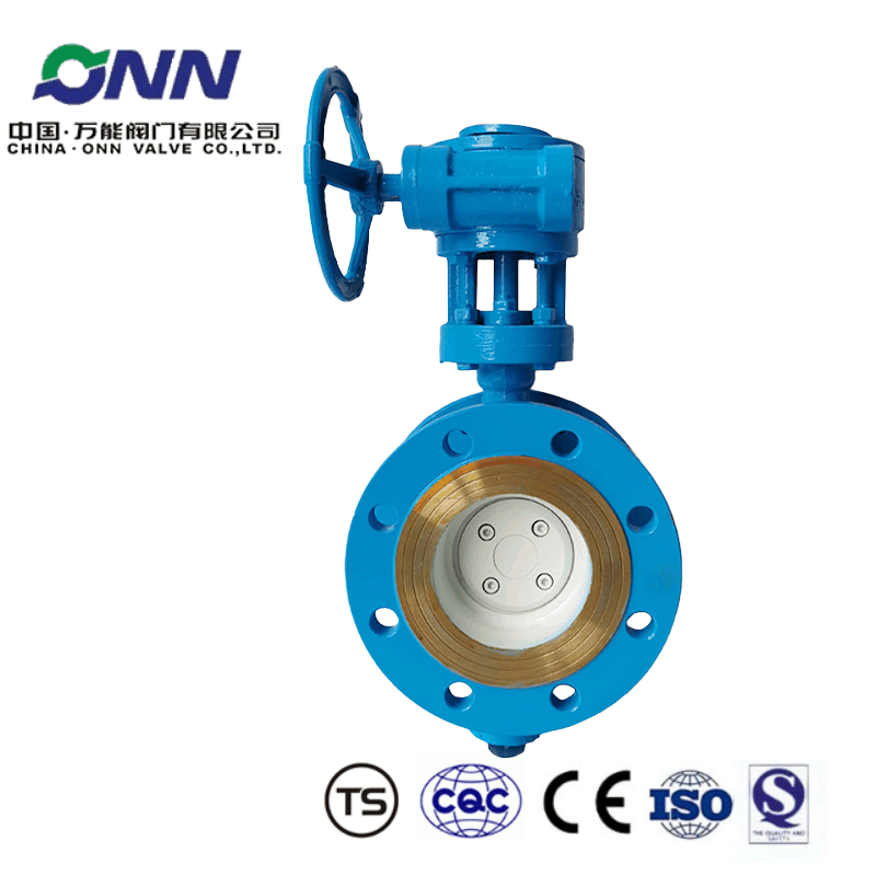 DS343H-16C DN100 Hard sealed turbine manual three eccentric flange butterfly valve