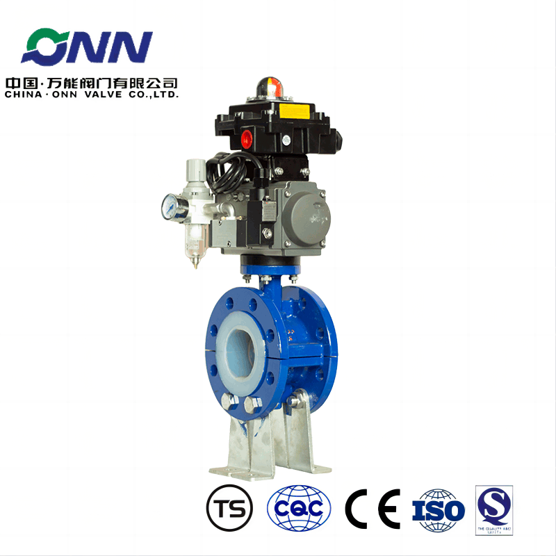 D643H-16C DN40 Pneumatic hard sealed flange butterfly valve